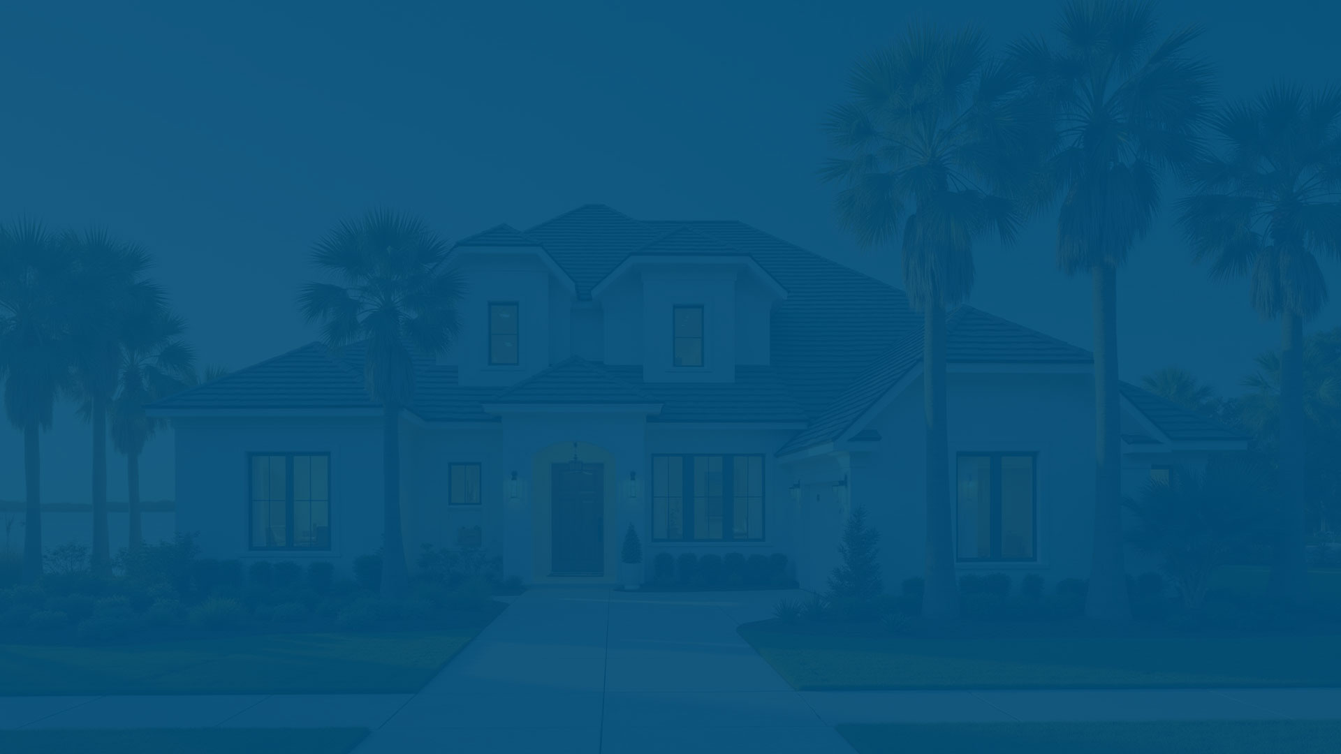 Image of a large home with a blue overlay
